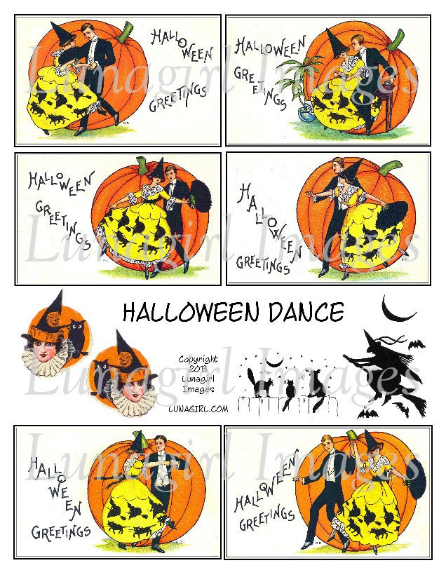 Halloween Dance Digital Collage Sheet - Lunagirl
