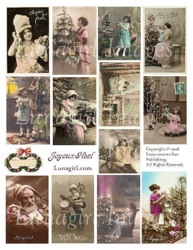 Joyeux Noel Digital Collage Sheet - Lunagirl