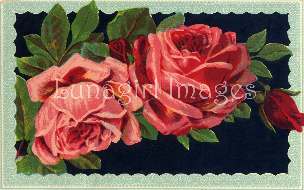 Vintage Victorian Pink Floral Stamps - Felicia @ Paper Made
