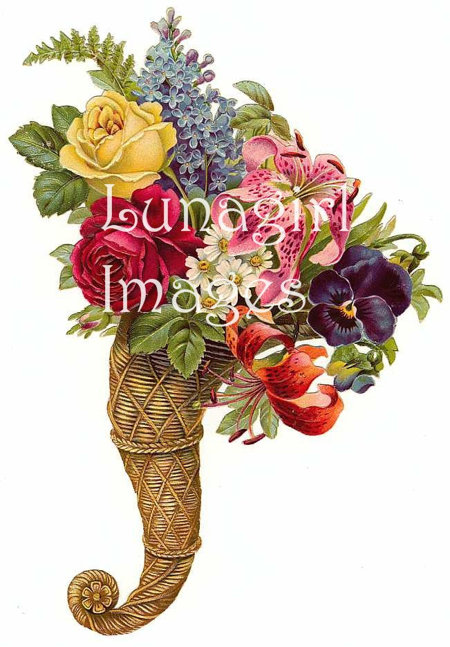 57 Victorian Images of Mixed Flower Bouquets Download Pack - Lunagirl