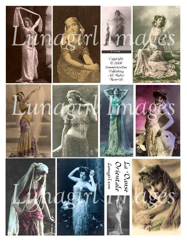 Bellydance #1: La Danse Orientale Digital Collage Sheet - Lunagirl