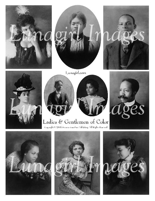 Ladies & Gentlemen of Color Digital Collage Sheet - Lunagirl