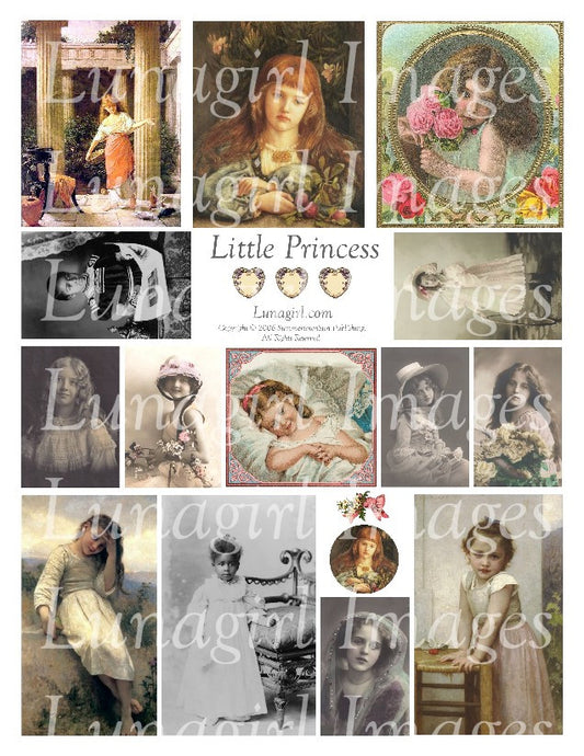 Little Princess Digital Collage Sheet - Lunagirl