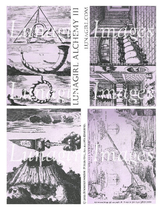 Alchemy 3 in Purple Digital Collage Sheet - Lunagirl