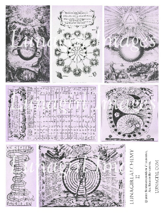 Alchemy 2 in Purple Digital Collage Sheet - Lunagirl