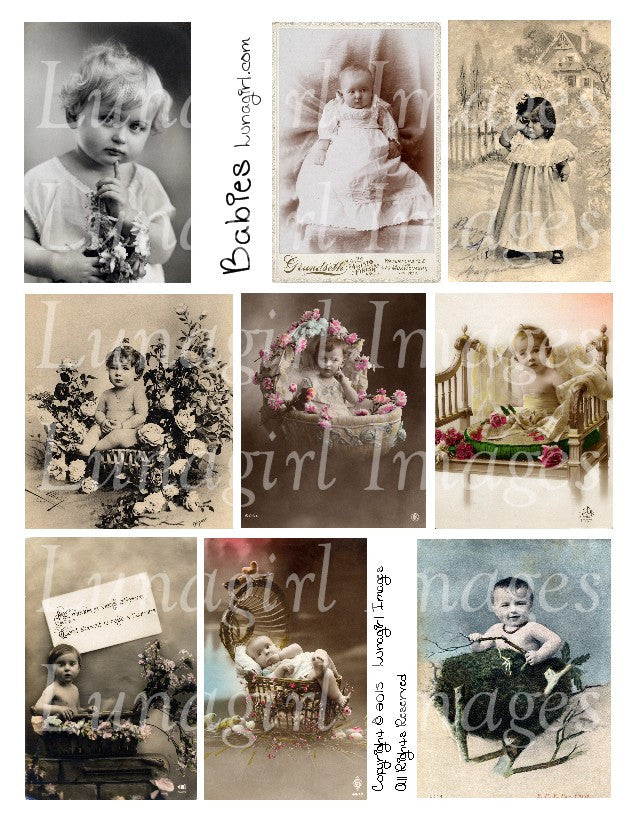 Babies Digital Collage Sheet - Lunagirl