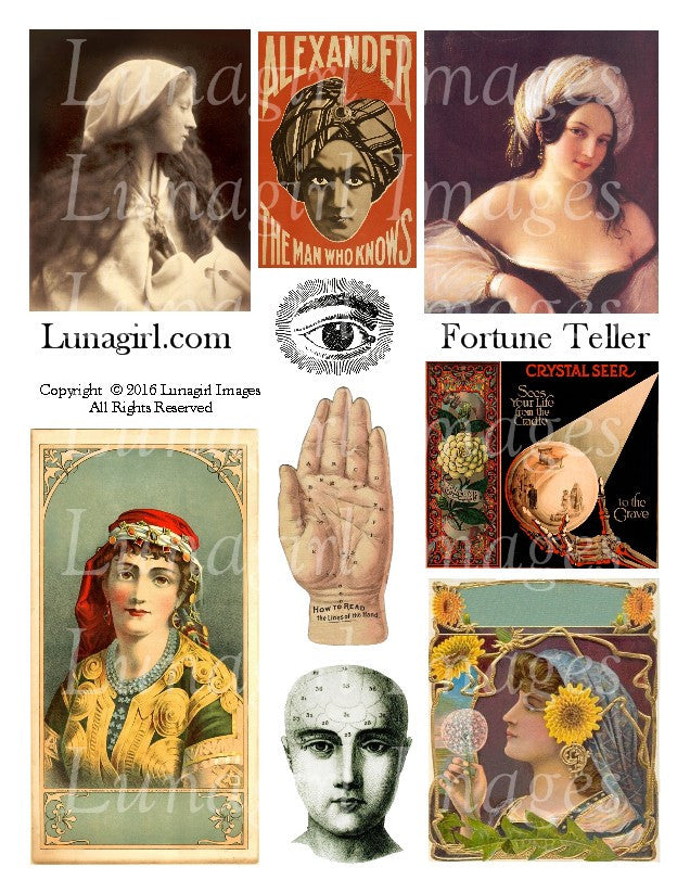 Fortune Teller Digital Collage Sheet - Lunagirl