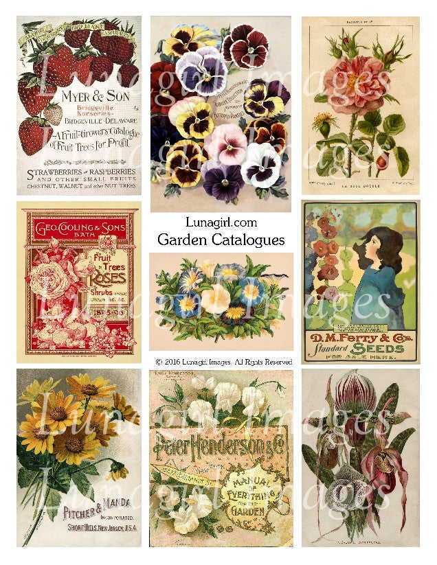 Garden Catalogues Digital Collage Sheet - Lunagirl