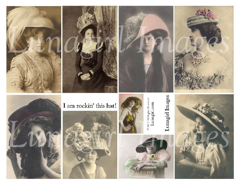 Rockin' This Hat! Digital Collage Sheet - Lunagirl