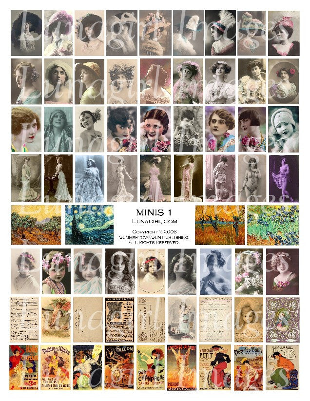 Minis #1 Digital Collage Sheet - Lunagirl
