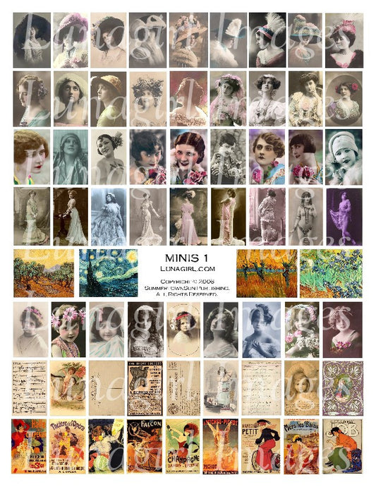 Minis #1 Digital Collage Sheet - Lunagirl