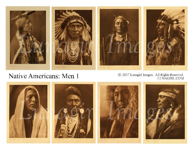 Native Americans: Men #1 Digital Collage Sheet - Lunagirl