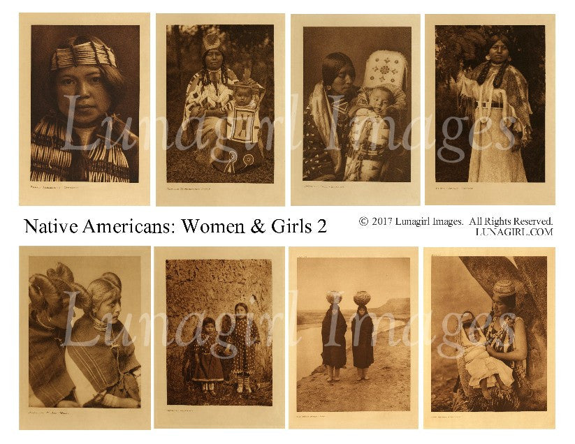 Native Americans: Women & Girls #2 Digital Collage Sheet - Lunagirl
