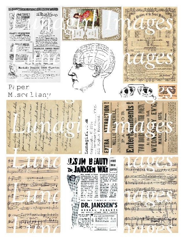 Paper Miscellany Digital Collage Sheet - Lunagirl