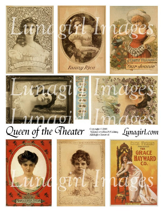 Queen of the Theater Digital Collage Sheet - Lunagirl