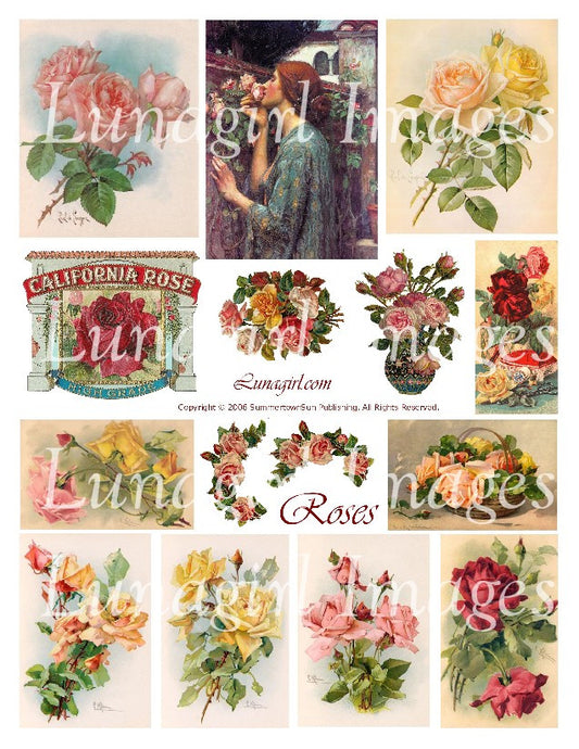 Roses Digital Collage Sheet - Lunagirl