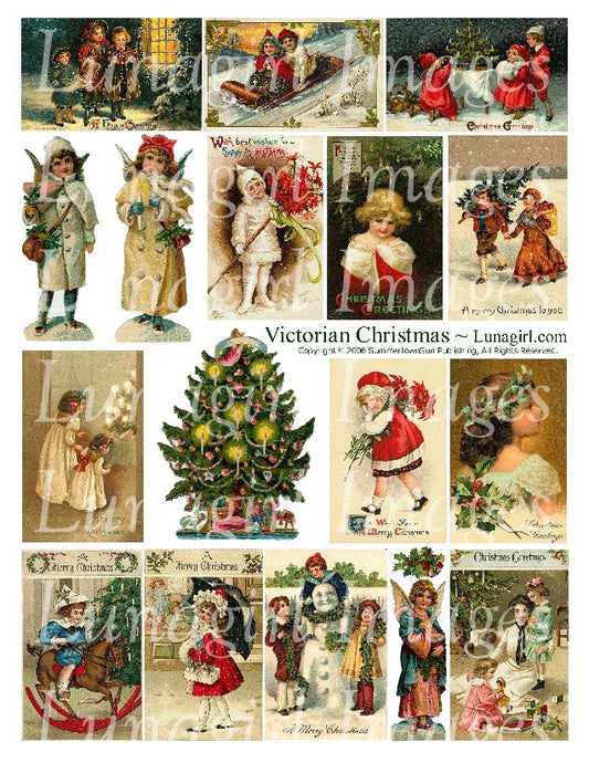Digital Collage Sheets: Christmas Winter New Year – Lunagirl