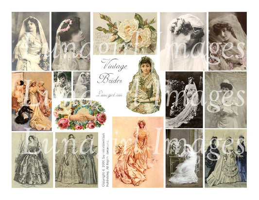 Vintage Brides Digital Collage Sheet - Lunagirl