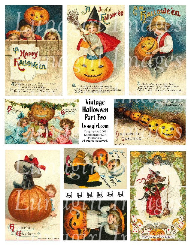 Vintage Halloween #2 Digital Collage Sheet - Lunagirl
