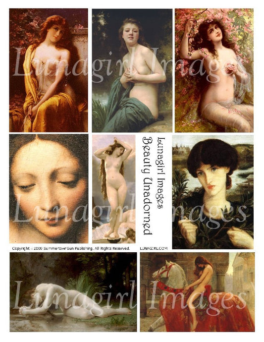 Beauty Unadorned Digital Collage Sheet - Lunagirl