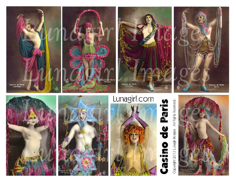 Casino de Paris Nudes Digital Collage Sheet - Lunagirl