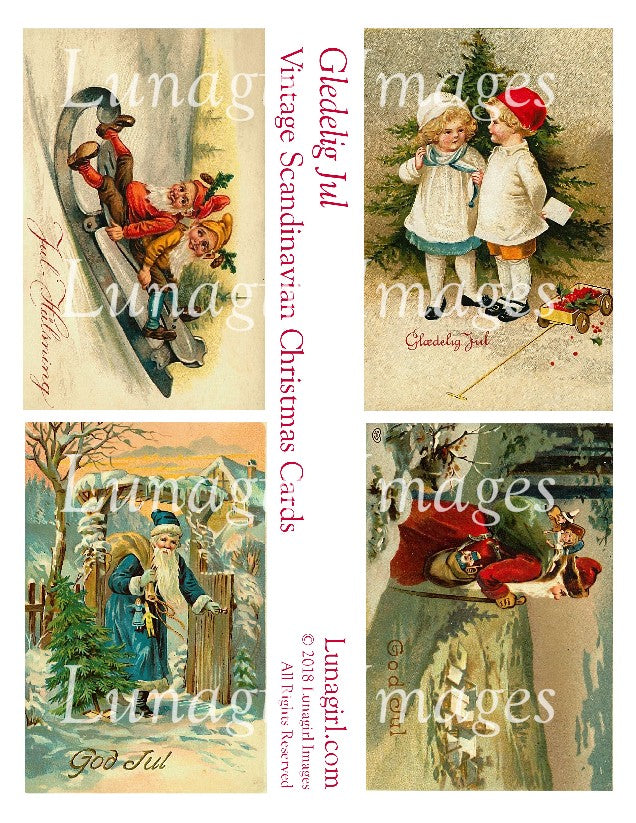 GLEDELIG JUL: Vintage Scandinavian Christmas Cards - Lunagirl