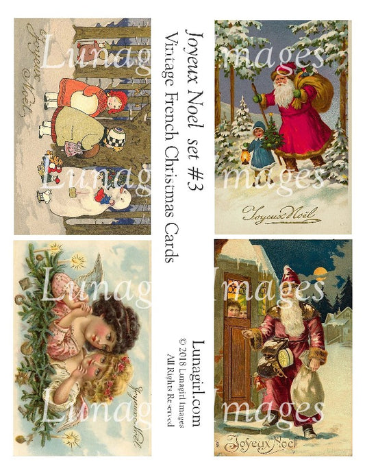 JOYEUX NOEL Set #3: Vintage French Christmas Cards - Lunagirl