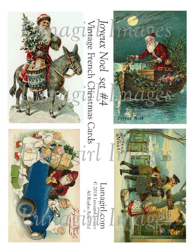 JOYEUX NOEL Set #4: Vintage French Christmas Cards - Lunagirl