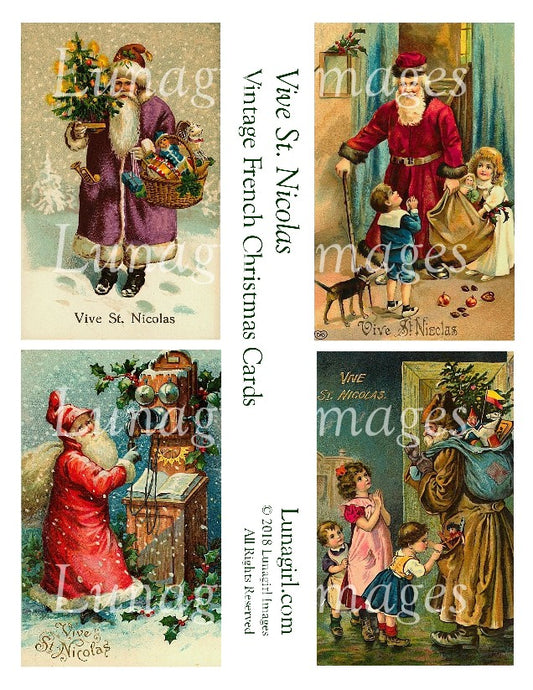 VIVE ST NICOLAS: Vintage French Christmas Cards - Lunagirl