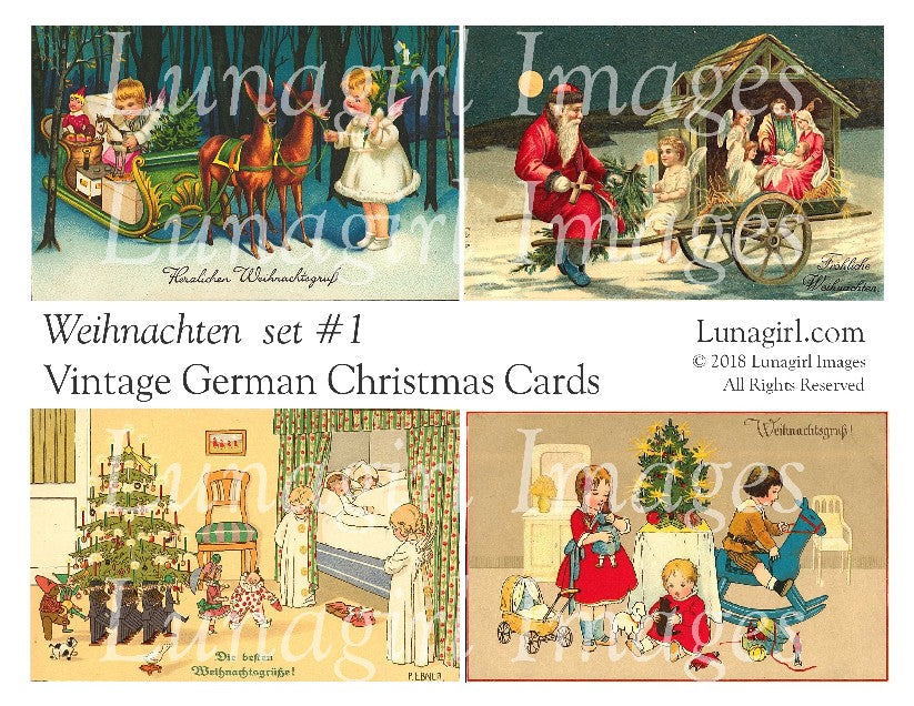 WEIHNACHTEN Set #1: Vintage German Christmas Cards - Lunagirl