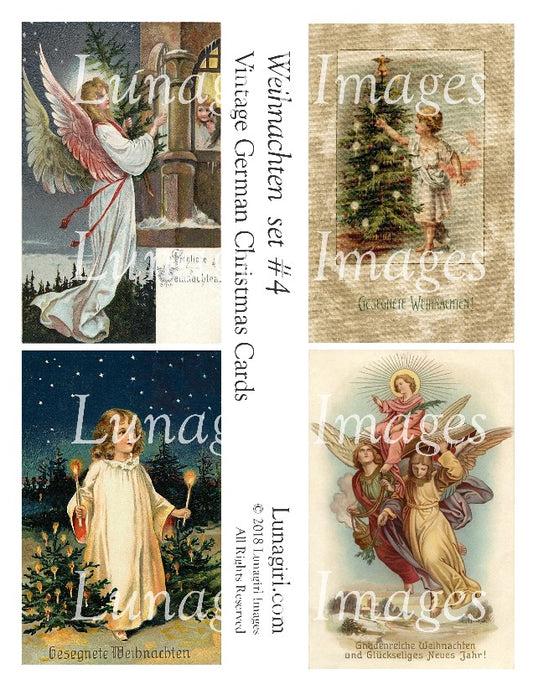 WEIHNACHTEN Set #4 Vintage German Christmas Cards - Lunagirl