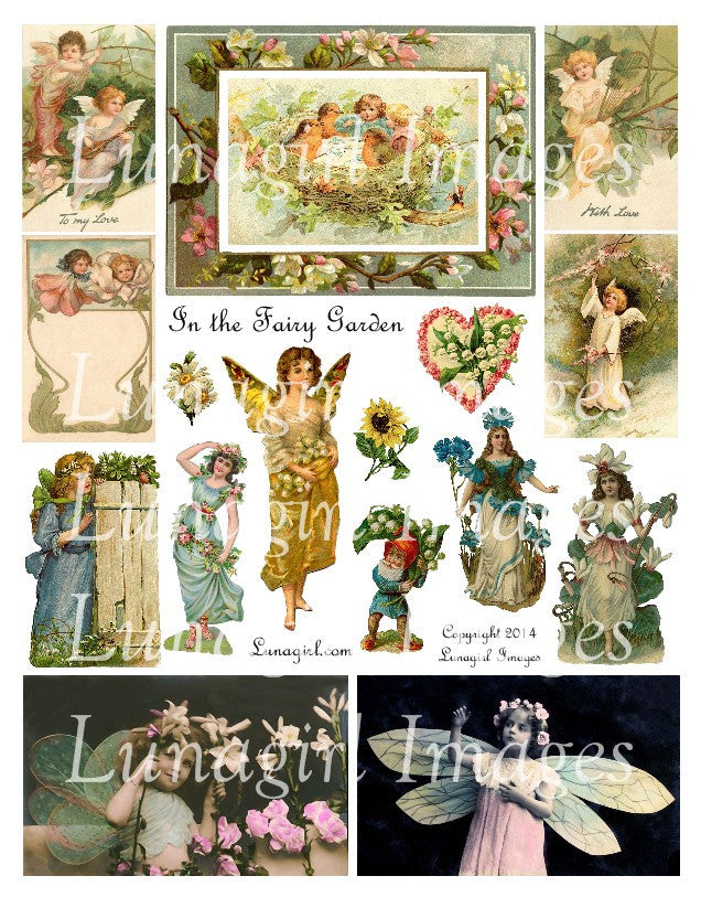 In the Fairy Garden Digital Collage Sheet - Lunagirl