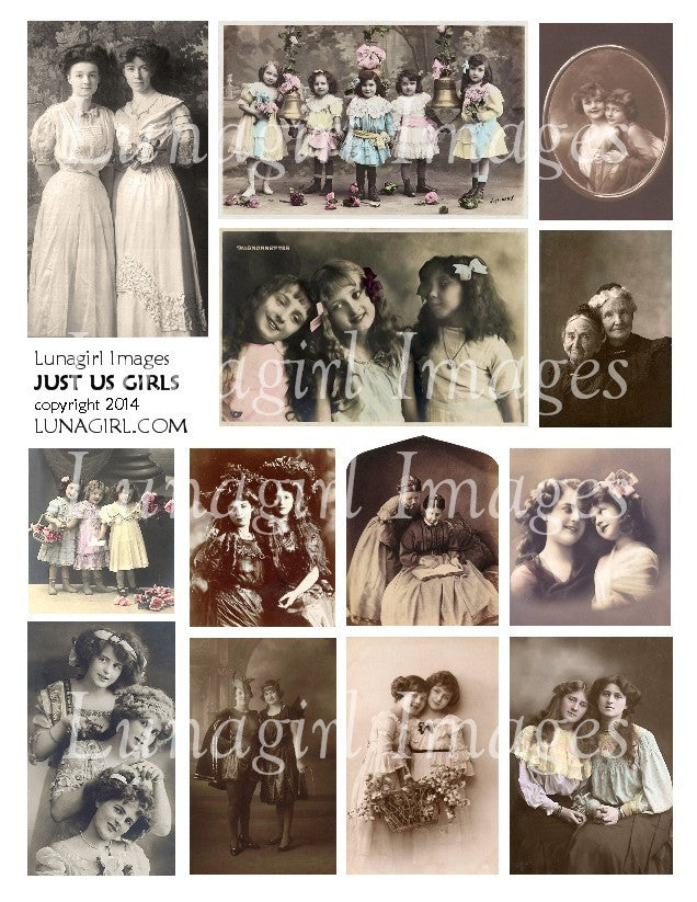 Just Us Girls #1 Digital Collage Sheet - Lunagirl