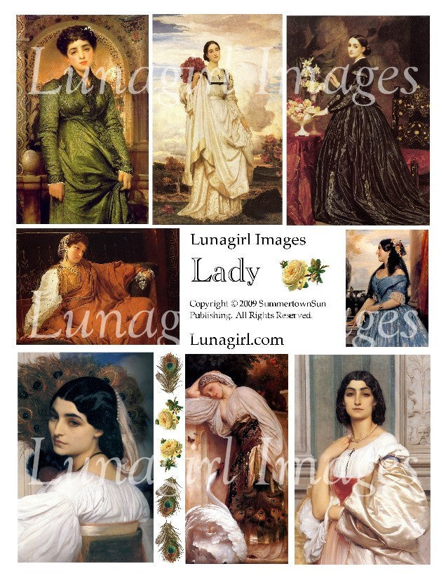 Lady Digital Collage Sheet - Lunagirl