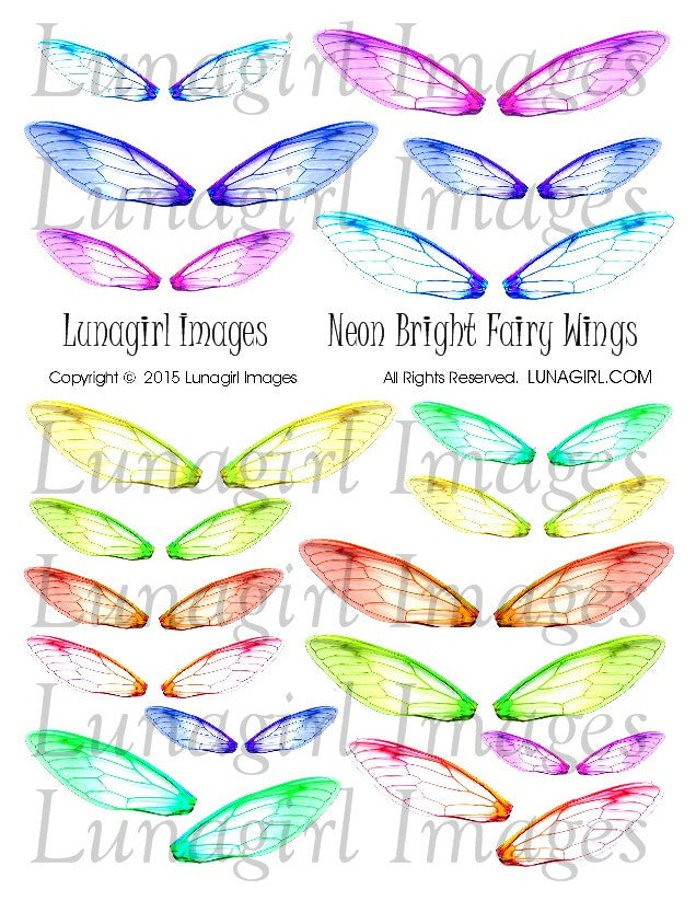 Digital Collage Sheets: Butterflies & Wings – Lunagirl