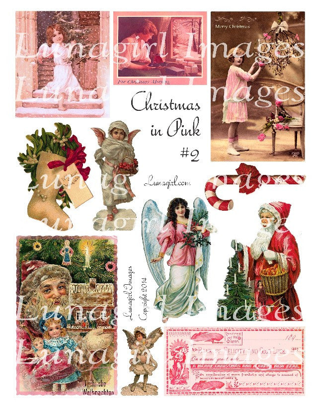 Digital Collage Sheets: Christmas Winter New Year – Lunagirl