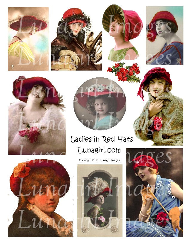 Digital Collage Sheets: Flappers & Bathing Beauties – Lunagirl