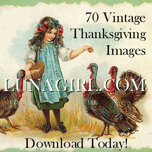 70 Vintage Thanksgiving Images Download Pack - Lunagirl