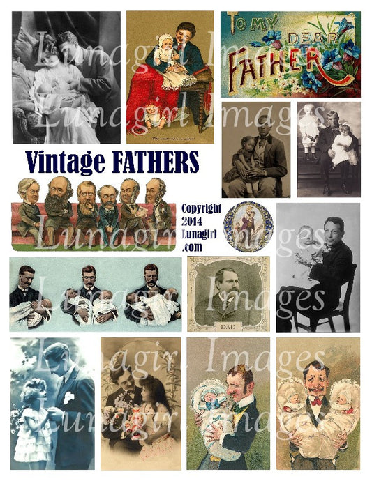 Vintage Fathers Digital Collage Sheet - Lunagirl