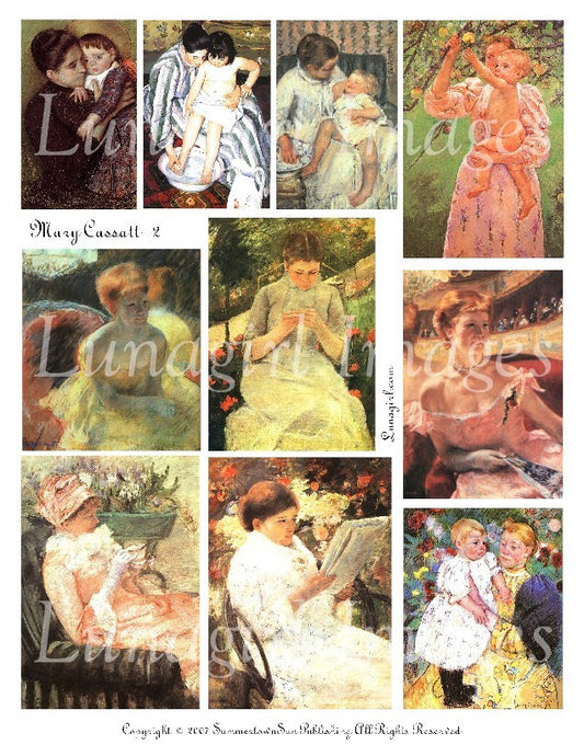 Mary Cassatt #2 Digital Collage Sheet - Lunagirl
