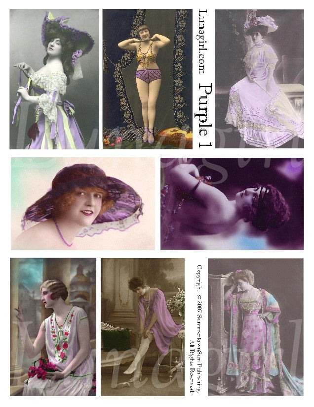 Purple #1 Digital Collage Sheet - Lunagirl