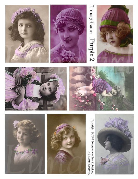 Purple #2 Digital Collage Sheet - Lunagirl