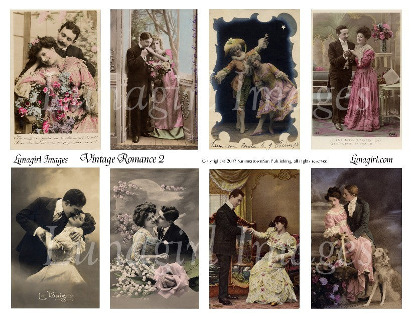 Vintage Romance #2 Digital Collage Sheet - Lunagirl