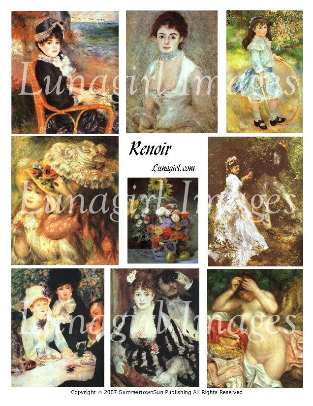 Renoir Digital Collage Sheet - Lunagirl