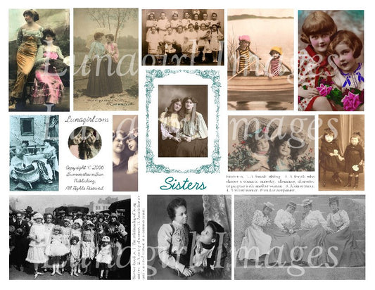 Sisters Digital Collage Sheet - Lunagirl