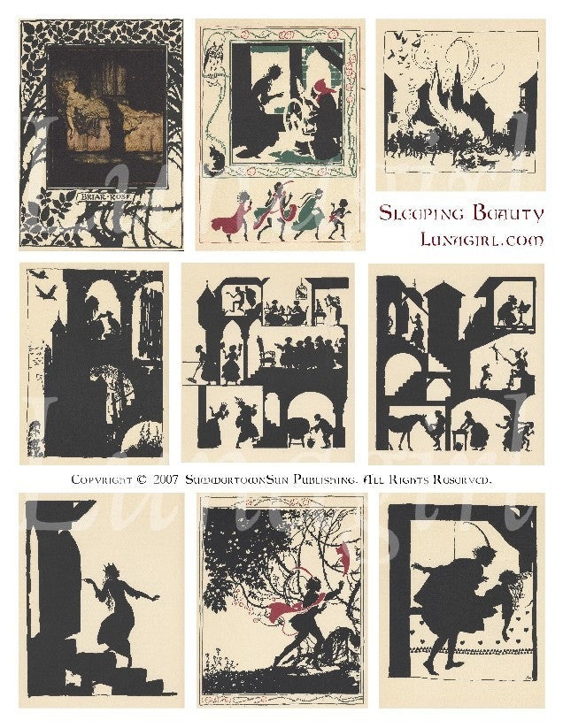 Sleeping Beauty Digital Collage Sheet - Lunagirl