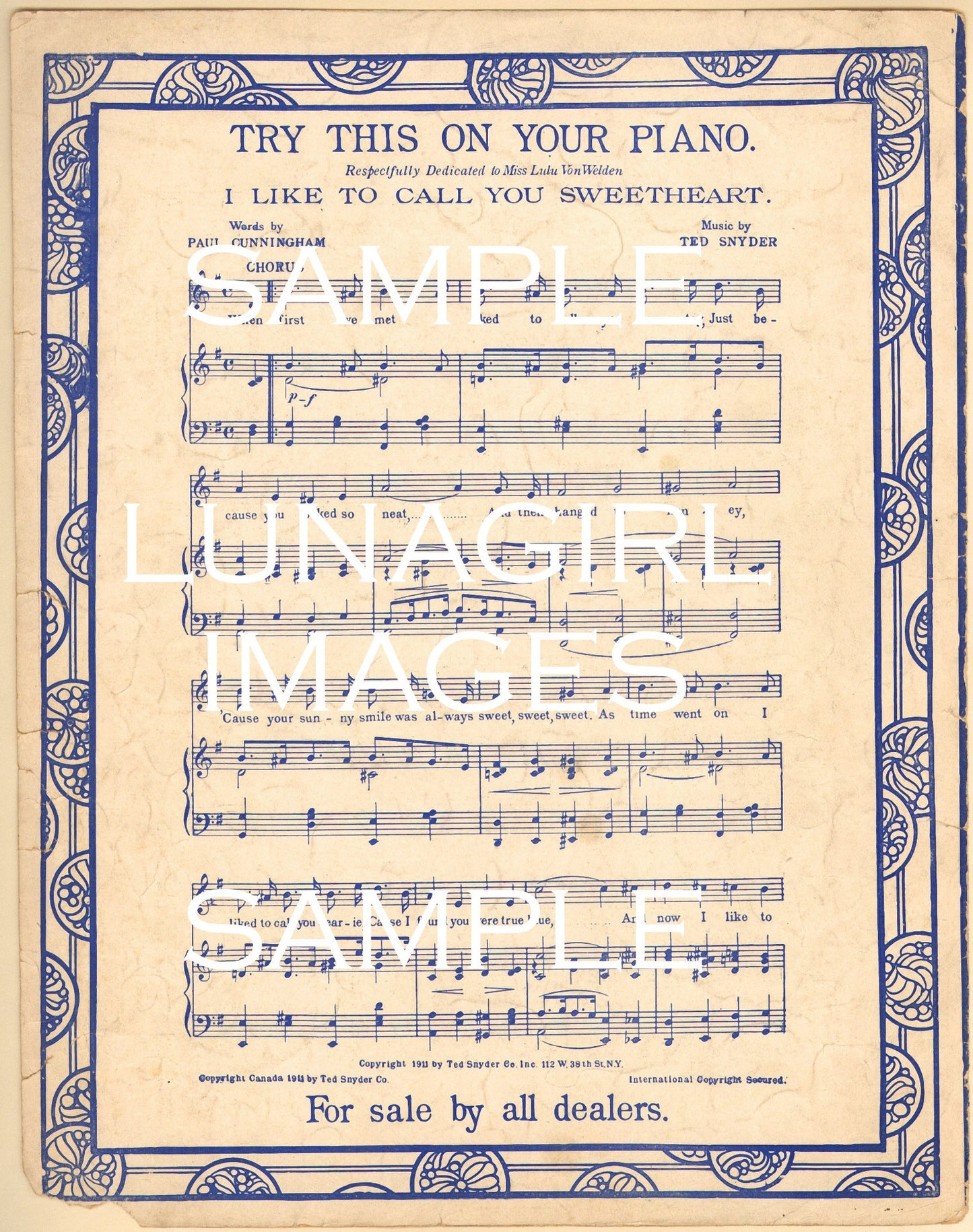 Vintage Sheet Music Covers & Pages: 800 Images - Lunagirl