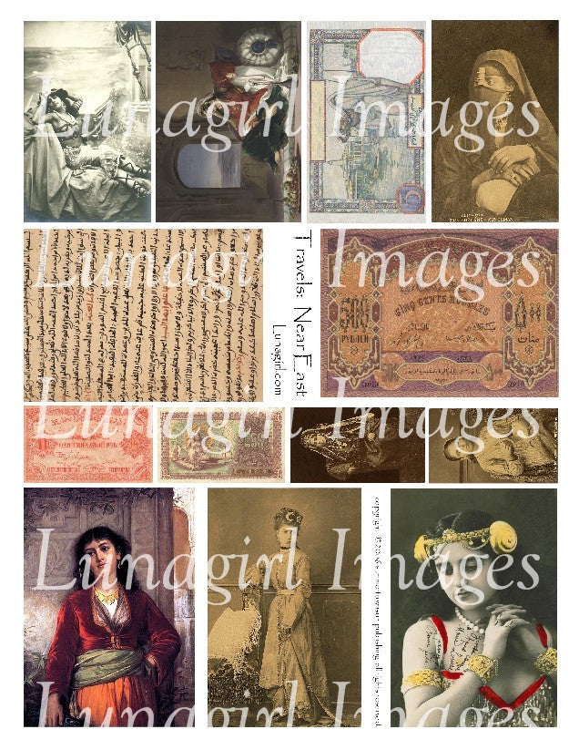 Travels Near East Digital Collage Sheet - Lunagirl
