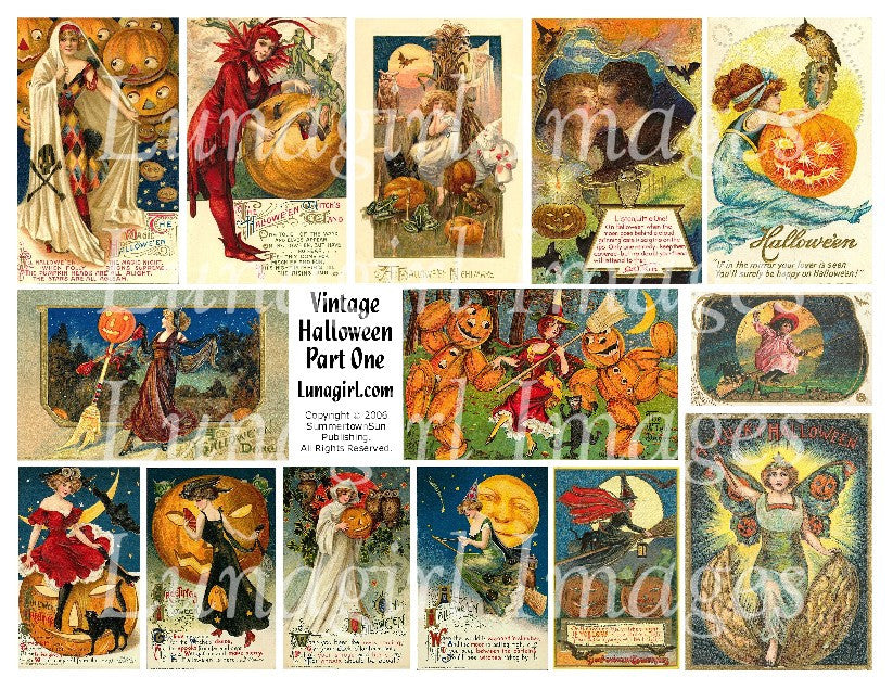 Vintage Halloween #1 Digital Collage Sheet - Lunagirl