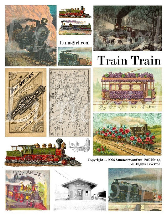 Train Digital Collage Sheet - Lunagirl